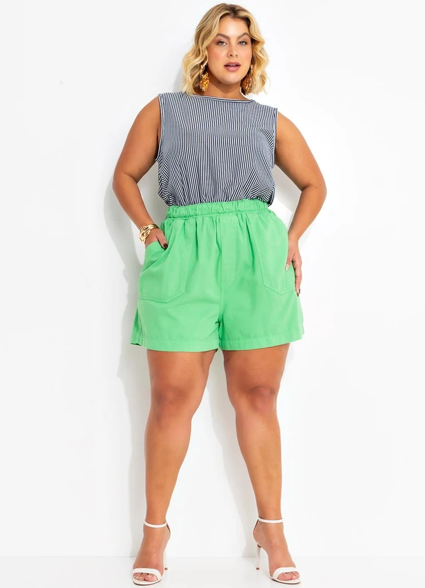 Marguerite - Short Verde em Sarja 3