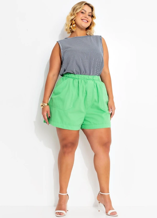 Marguerite - Short Verde em Sarja 5