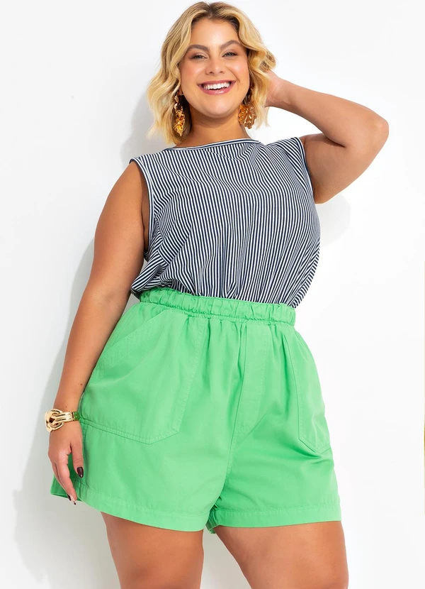 Marguerite - Short Verde em Sarja 6