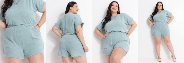 Short Verde Menta em Malha de Tric�