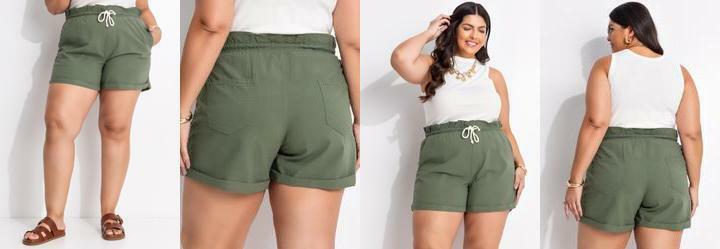 Short Verde Militar em Jeans
