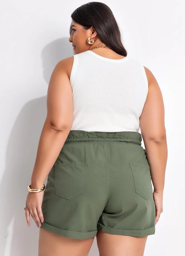 Marguerite - Short Verde Militar em Jeans 5