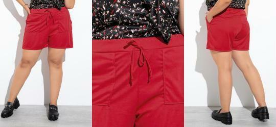 Short Vermelho com Bolsos