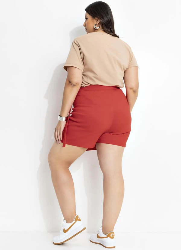 Marguerite - Short Vermelho em Bengaline 9