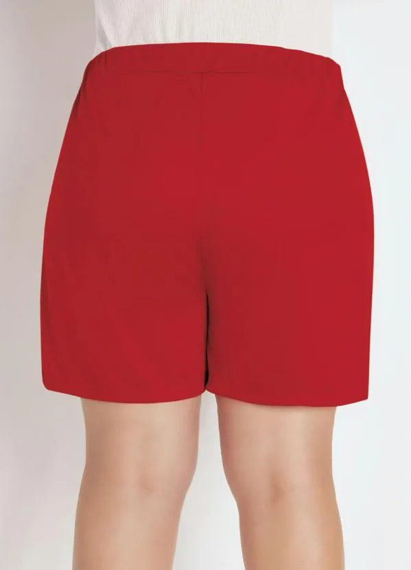 Marguerite - Short Vermelho Plus Size com Bolsos Decorativos 6