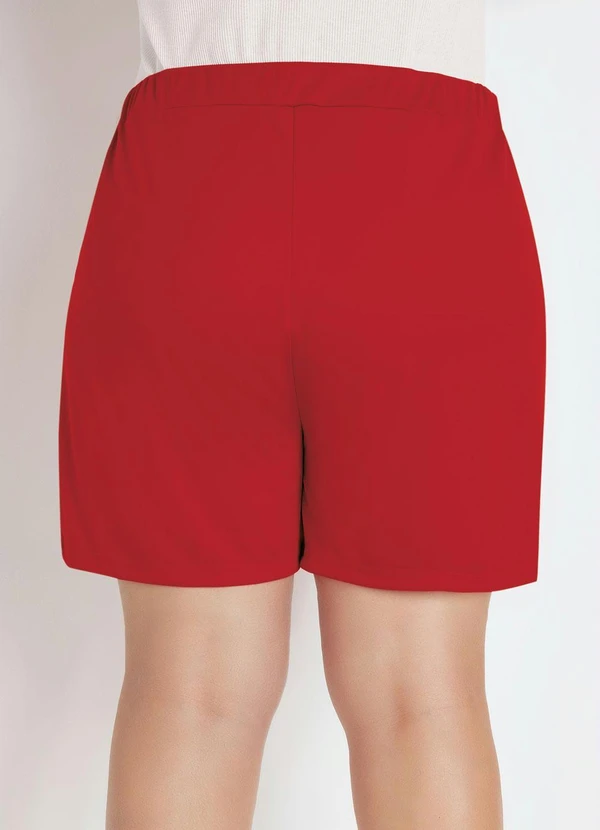 Marguerite - Short Vermelho Plus Size com Bolsos Decorativos 1