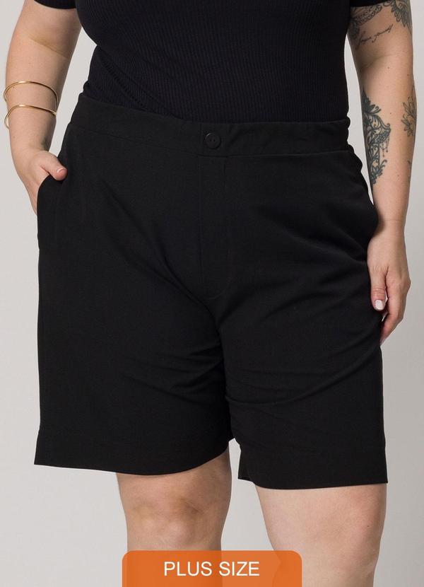 Lisamour - Shorts Alfaiataria com Bolsos Preto
