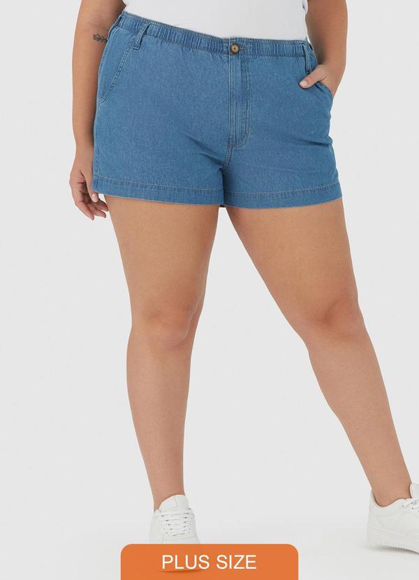 Malwee - Shorts Azul Escuro Clochard Jeans Feminino