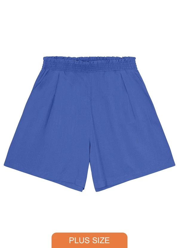 Malwee Plus - Shorts Azul Royal Clochard Viscolinho