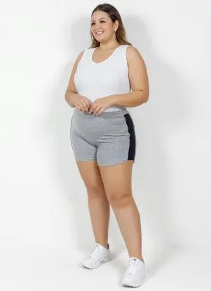 Queima Estoque - Shorts Boxer Bicolor Preto e Mescla Marguerite - QUEIMA ESTOQUE