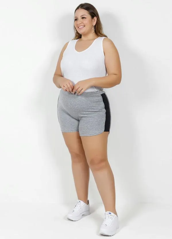 Queima Estoque - Shorts Boxer Bicolor Preto e Mescla Marguerite 1