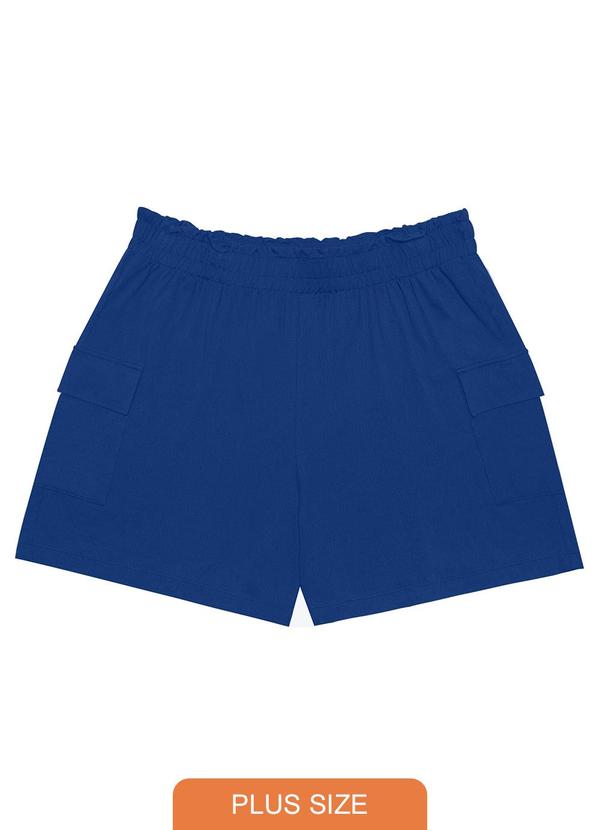 Secret Glam - Shorts Cargo Feminino Plus Size Azul