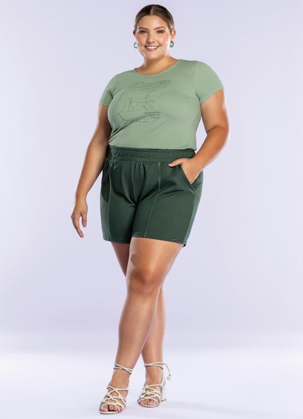 Maelle - Shorts Comfy com Bolsos Verde 2