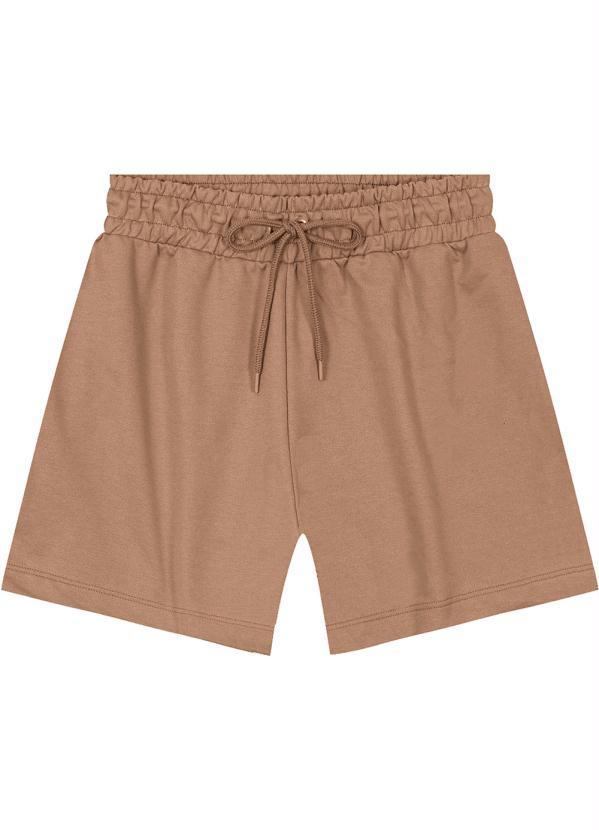 Malwee Plus - Shorts de Moletom Amplo Plus Size Feminino Bege 3