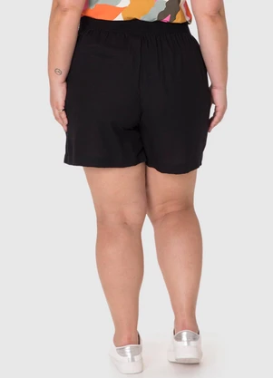 Malwee - Shorts em Viscolinho com Bolso PlusPreto - MALWEE