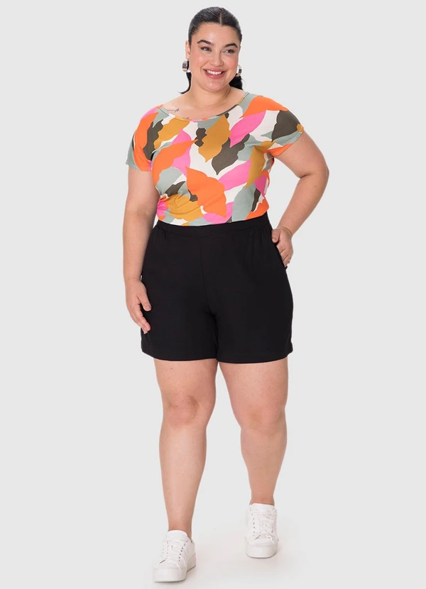 Malwee - Shorts em Viscolinho com Bolso PlusPreto 3