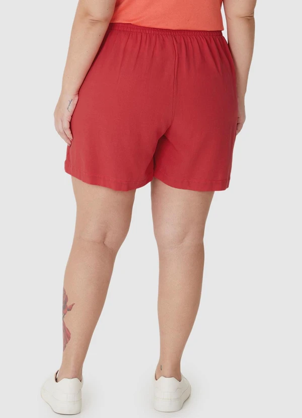Malwee - Shorts em Viscolinho com Bolso PlusVermelho 2
