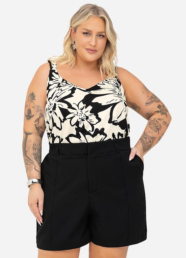 Secret Glam - Shorts Feminino Alfaiate Preto