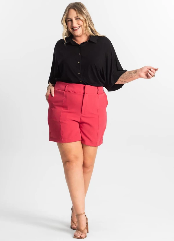 Secret Glam - Shorts Feminino Alfaiate Vermelho 3