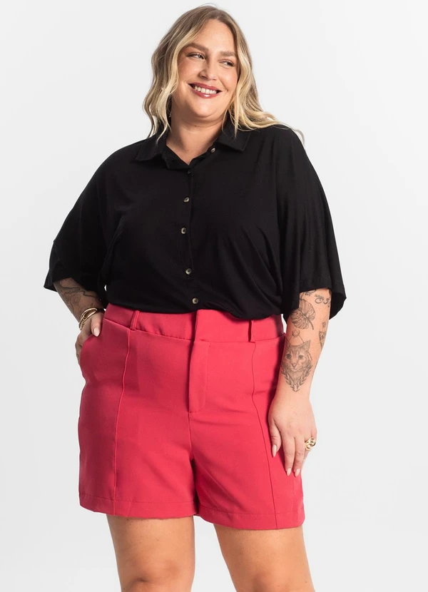 Secret Glam - Shorts Feminino Alfaiate Vermelho 4