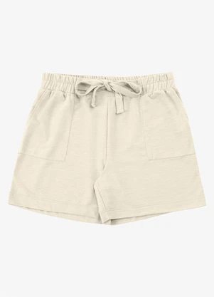 Secret Glam - Shorts Feminino Moletinho com Bolso Bege - SECRET GLAM