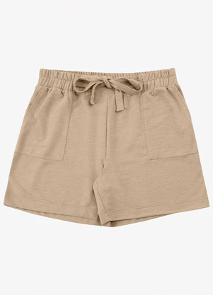 Secret Glam - Shorts Feminino Moletinho com Bolso Marrom - SECRET GLAM