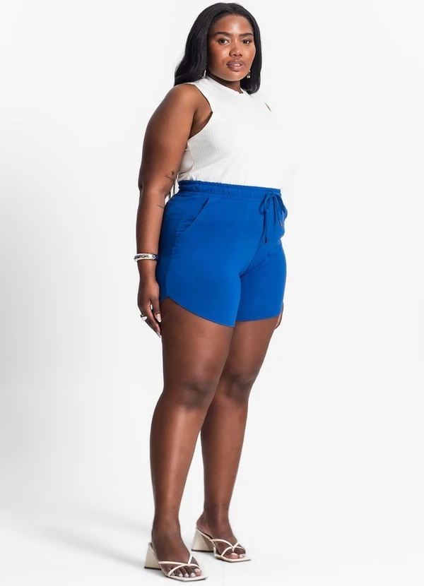 Secret Glam - Shorts Feminino Plus Size Azul 3