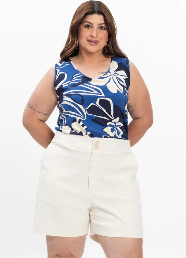 Secret Glam - Shorts Feminino Plus Size Bege 3