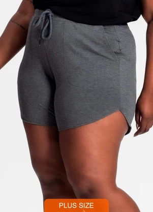 Secret Glam - Shorts Feminino Plus Size Cinza - SECRET GLAM