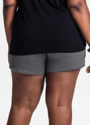 Secret Glam - Shorts Feminino Plus Size Cinza - SECRET GLAM