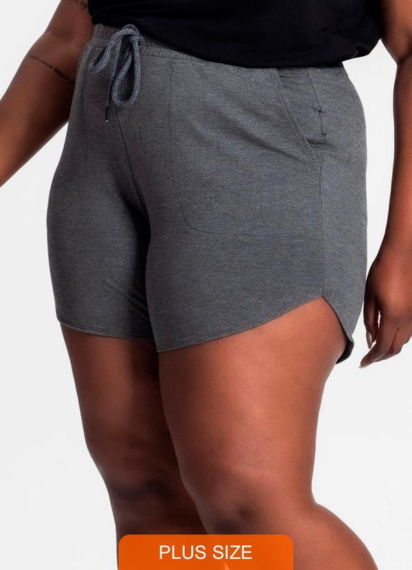 Secret Glam - Shorts Feminino Plus Size Cinza