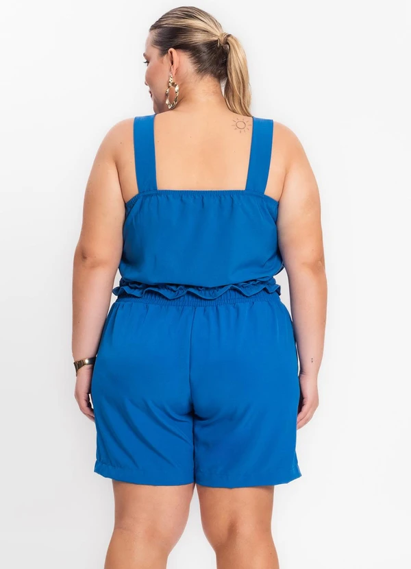 Secret Glam - Shorts Feminino Plus Size Crepe Light Azul 2