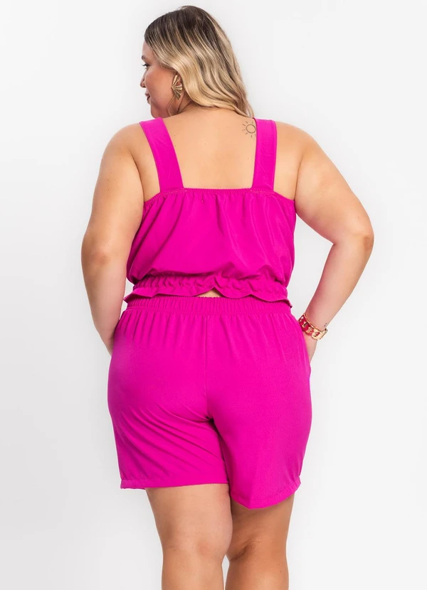 Secret Glam - Shorts Feminino Plus Size Crepe Light Rosa 1