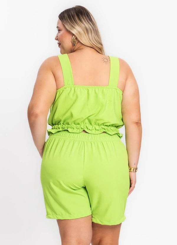 Secret Glam - Shorts Feminino Plus Size Crepe Light Verde 2
