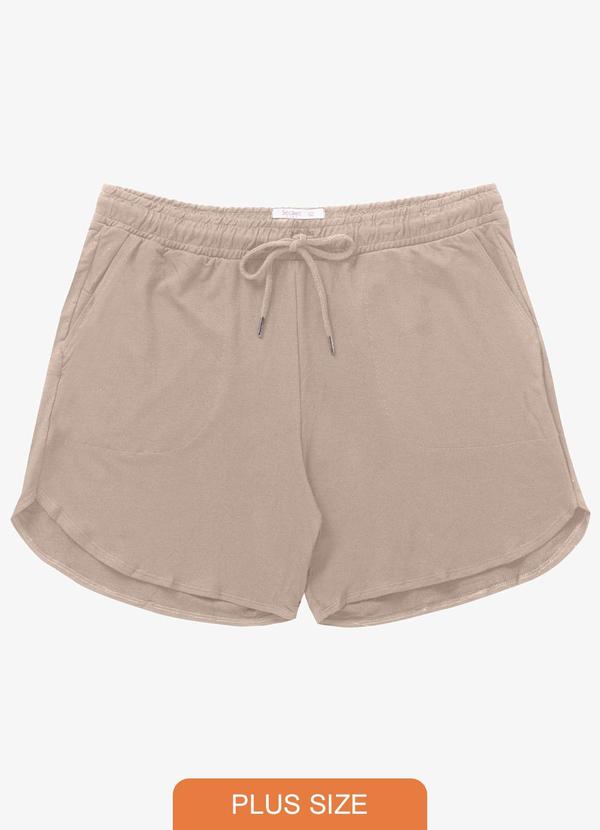 Secret Glam - Shorts Feminino Plus Size Marrom