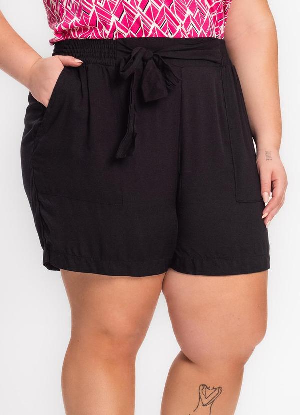 Secret Glam - Shorts Feminino Plus Size Preto