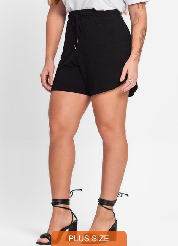 Secret Glam - Shorts Feminino Plus Size Preto