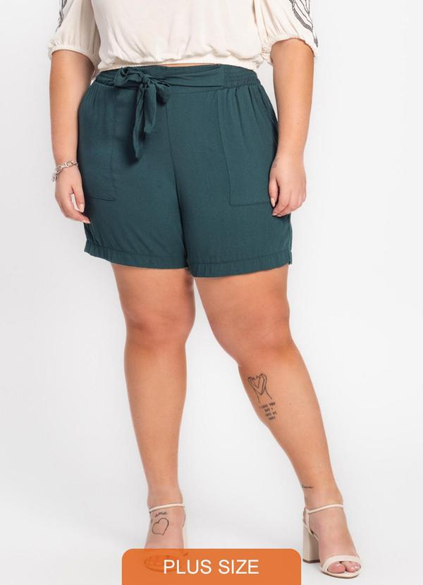 Secret Glam - Shorts Feminino Plus Size Verde