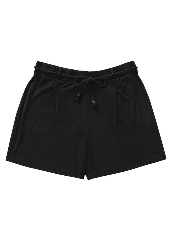 Secret Glam - Shorts Feminino Viscose Maquinetada Preto 1