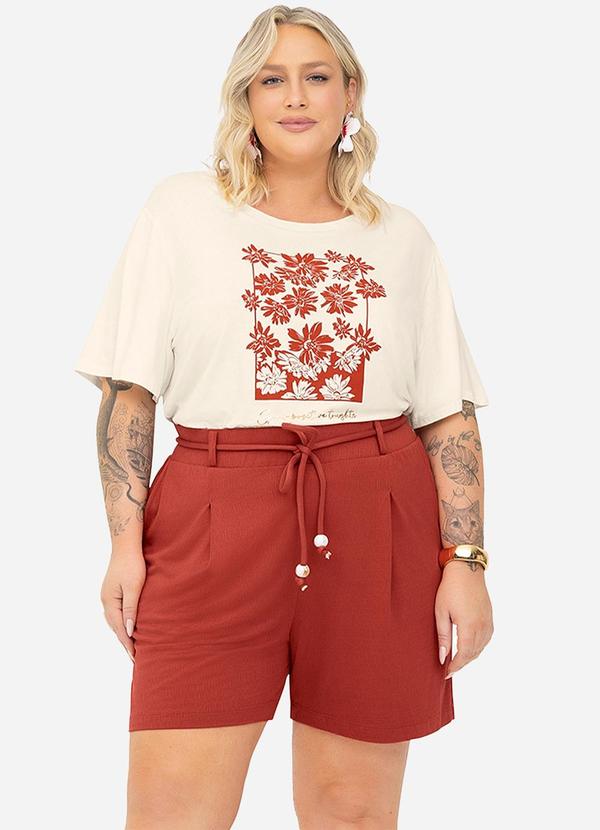 Secret Glam - Shorts Feminino Viscose Maquinetada Vermelho