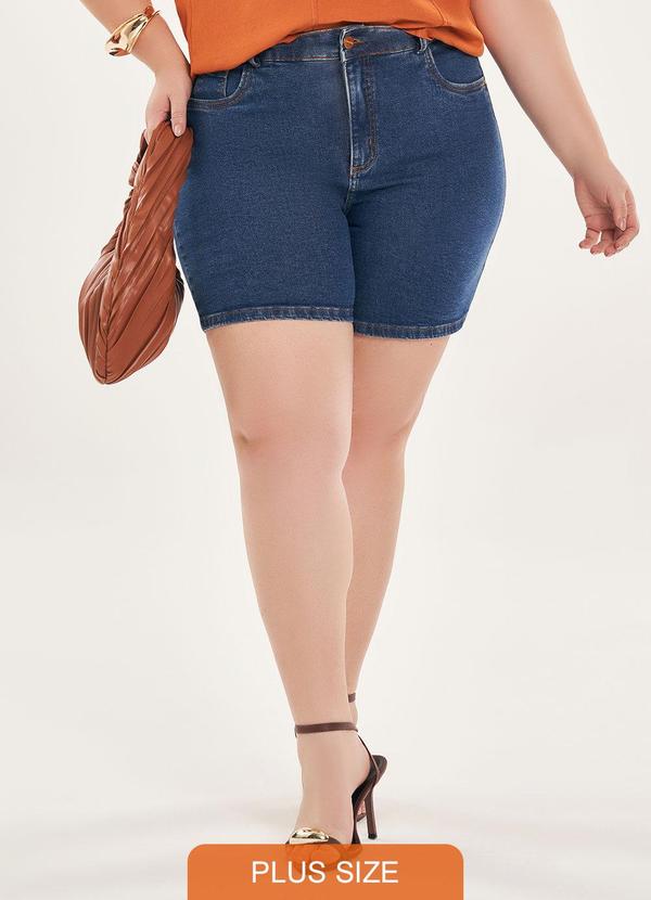 Lisamour - Shorts Jeans Básico Jeans Azul 1