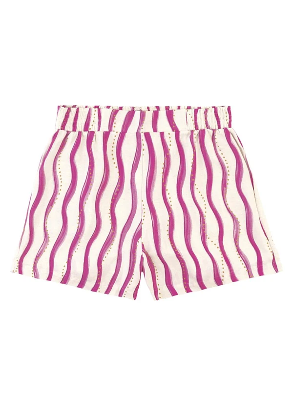 Malwee - Shorts Listrado em Viscolinho com Bolso Rosa 7