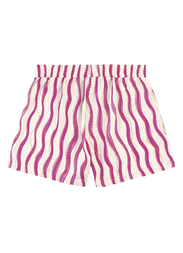 Malwee - Shorts Listrado em Viscolinho com Bolso Rosa 8