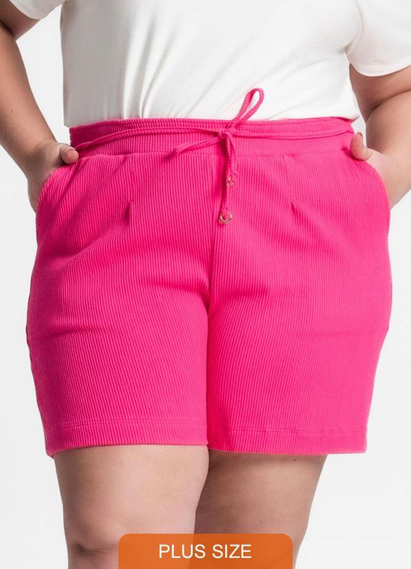 Secret Glam - Shorts Plus Size em Moletinho Rosa