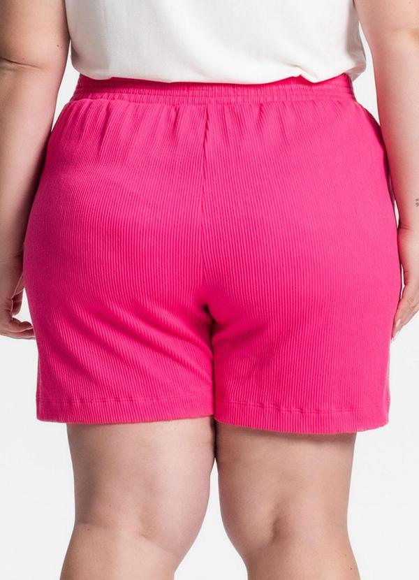 Secret Glam - Shorts Plus Size em Moletinho Rosa 2
