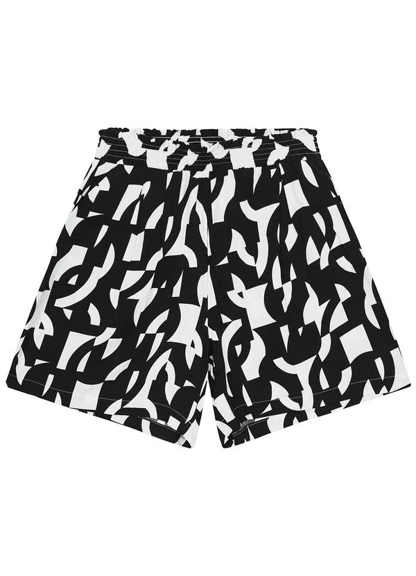 Malwee Plus - Shorts Preto Clochard Gráfico 3