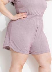 Shorts Roxo Claro em Malha Tricot