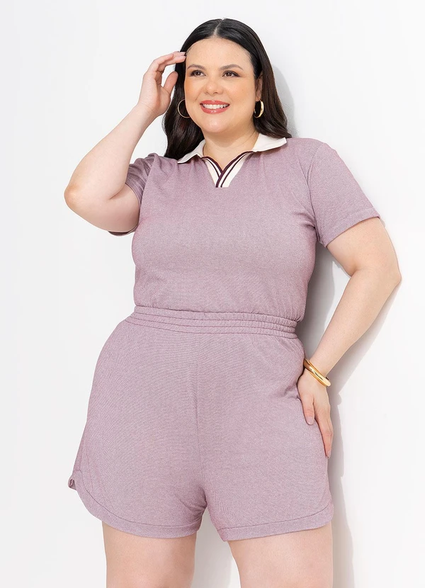 Marguerite - Shorts Roxo Claro em Malha Tricot