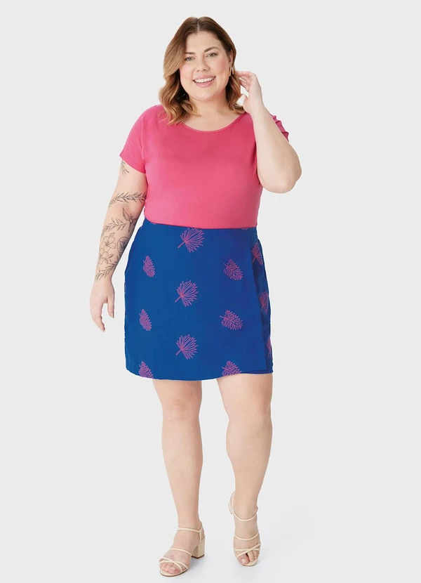 Malwee - Shorts Saia Amarração Bordado PlusAzul Royal 2