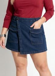 Shorts Saia Azul Escuro em Jeans